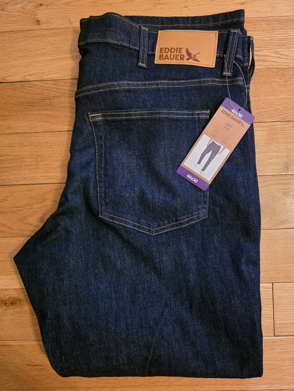 Eddie Bauer Men’s Dark Blue Denim Jeans - Size 40 X 30 - NWT